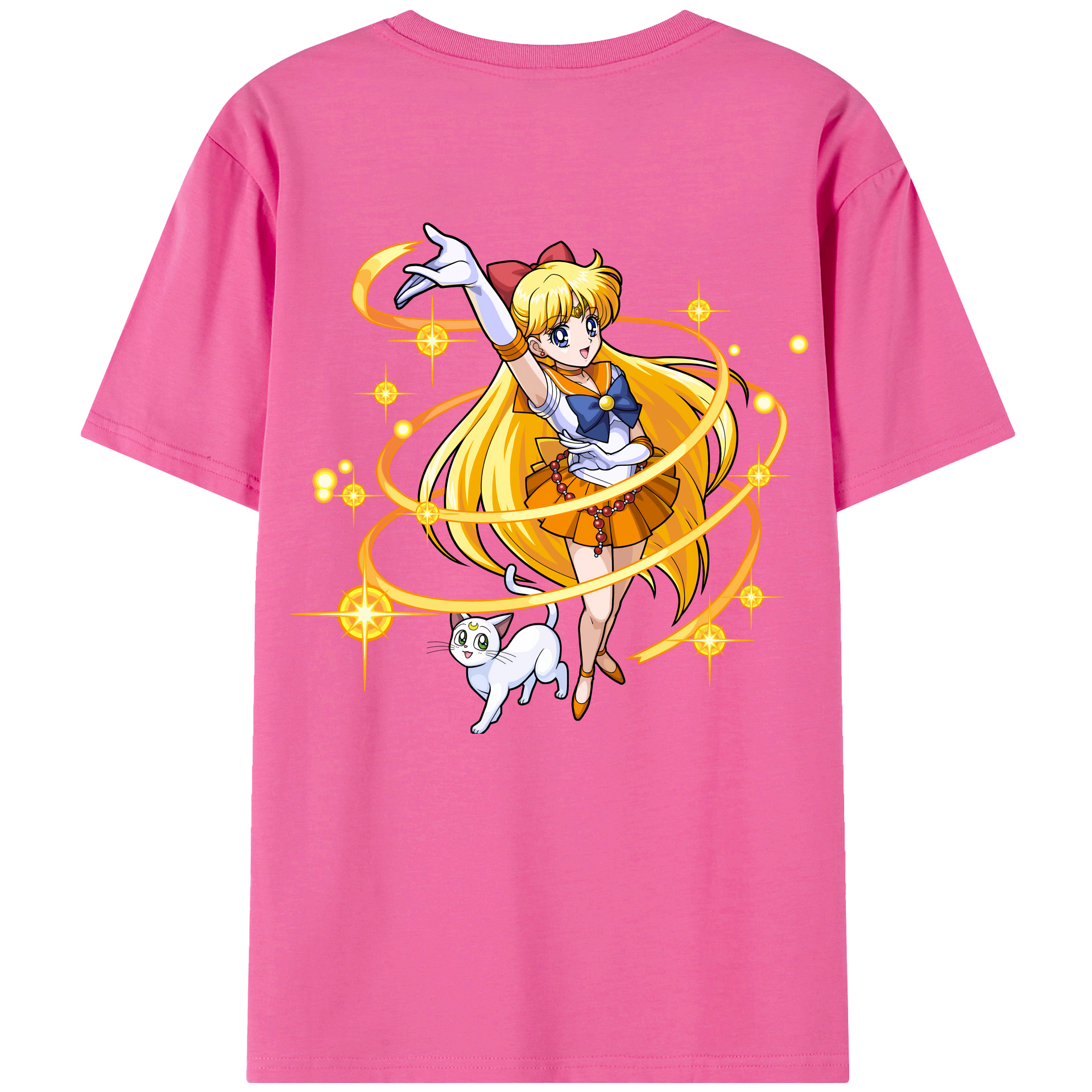 （画像用） 美少女戦士セーラームーン 愛野 美奈子 あいの みなこ Sailor Moon Aino Minako レディース半袖Tシャツ(バックプリント)